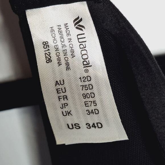 Wacoal Flawless Comfort Underwire Bra 851226 Black 34D Unpadded - Picture 5 of 12